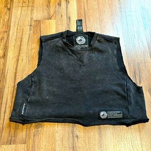 Alphalete Distressed Cutoff Terry Tank Black